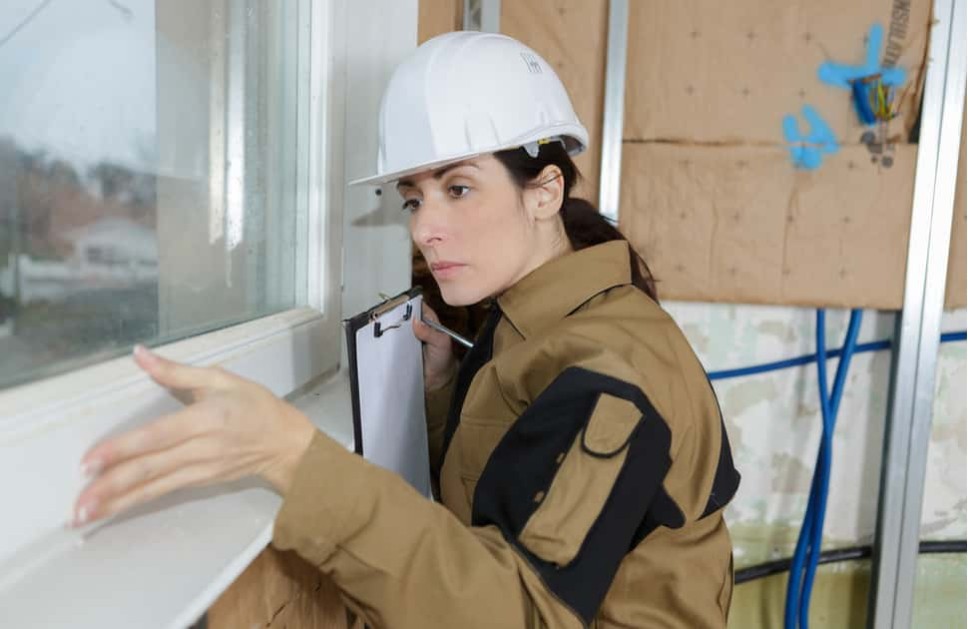 A woman installing a window that is covered by our replacement window warranty