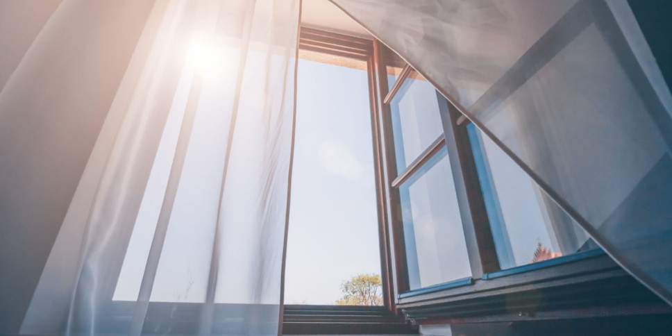 A open window, indicating a lack of window security